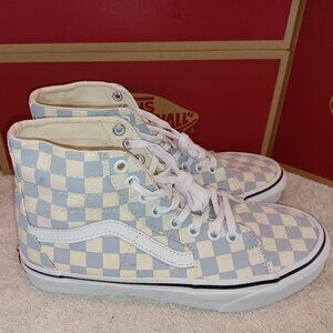 Vans Men's 5.5/Women's 7 Sk8-Hi Tapered Checkerboard Zen Blue/White VN0A4U16XHX